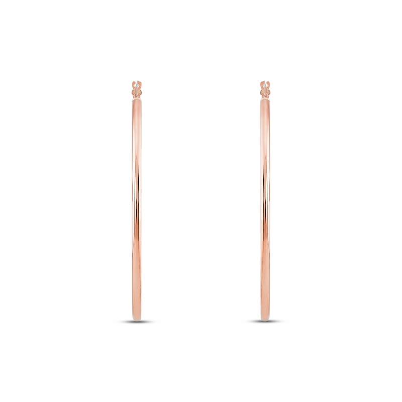 Main Image 3 of Tube Hoop Earrings 10K Rose Gold 50mm