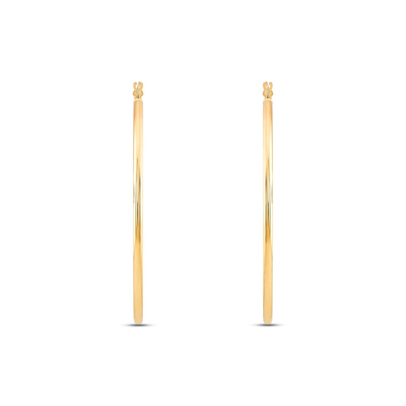 Main Image 3 of Tube Hoop Earrings 10K Yellow Gold