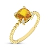 Thumbnail Image 2 of Cushion-Cut Citrine & Diamond Accent Ring 10K Yellow Gold