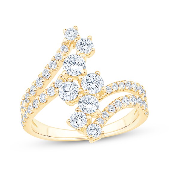 KAY Lab-Grown Diamonds Bypass Scatter Ring 1-1/2 ct tw 14K Yellow Gold