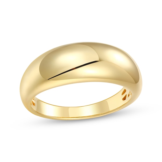 Domed Tapered Ring 24K Yellow Gold Vermeil Sterling Silver