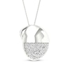 Thumbnail Image 2 of Diamond Half-and-Half Ball Necklace 1/5 ct tw Sterling Silver 19"