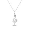 Thumbnail Image 2 of Black & White Diamond Snake Necklace 1/8 ct tw Sterling Silver 18"