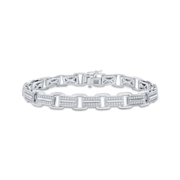 KAY Lab-Grown Diamonds Men's Link Bracelet 2 ct tw Sterling Silver 8.5"