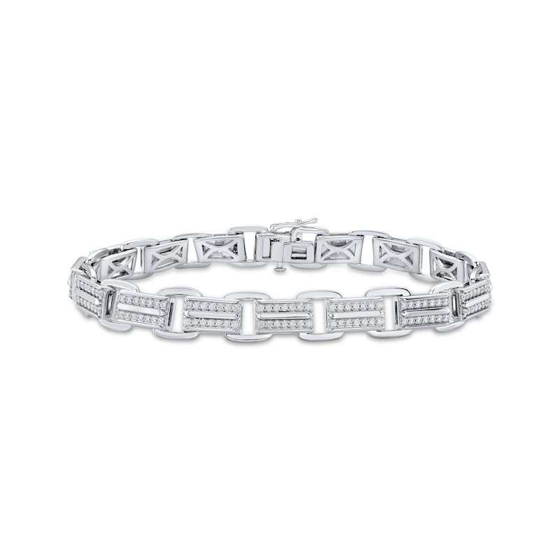 Main Image 1 of KAY Lab-Grown Diamonds Men's Link Bracelet 2 ct tw Sterling Silver 8.5"