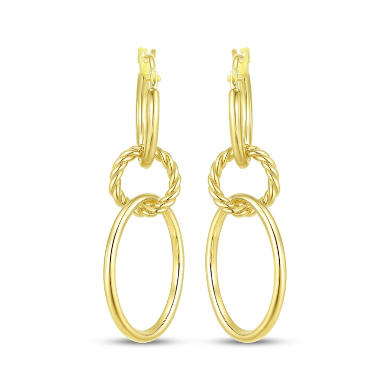 Main Image 2 of Reaura Triple Hoop Drop Earrings Repurposed 14K Yellow Gold