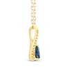 Thumbnail Image 2 of American Blue Sapphire & Diamond Flame Necklace 1/20 ct tw 10K Yellow Gold 18"