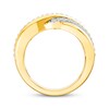 Thumbnail Image 3 of Lab-Grown Diamond Diagonal Three-Row Ring 1/2 ct tw 24K Yellow Gold Vermeil Sterling Silver