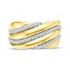 Thumbnail Image 4 of Lab-Grown Diamond Diagonal Three-Row Ring 1/2 ct tw 24K Yellow Gold Vermeil Sterling Silver