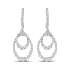 Thumbnail Image 2 of Diamond Oval Dangle Earrings 1 ct tw 10K White Gold