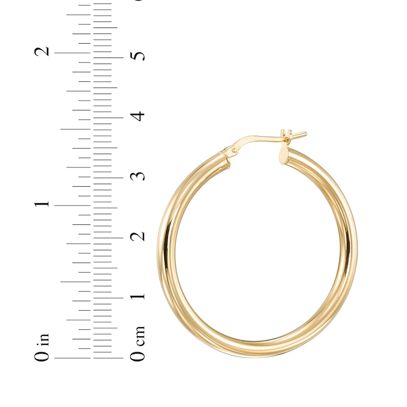 Main Image 4 of Hoop Earrings 24K Yellow Gold Vermeil Sterling Silver 30mm