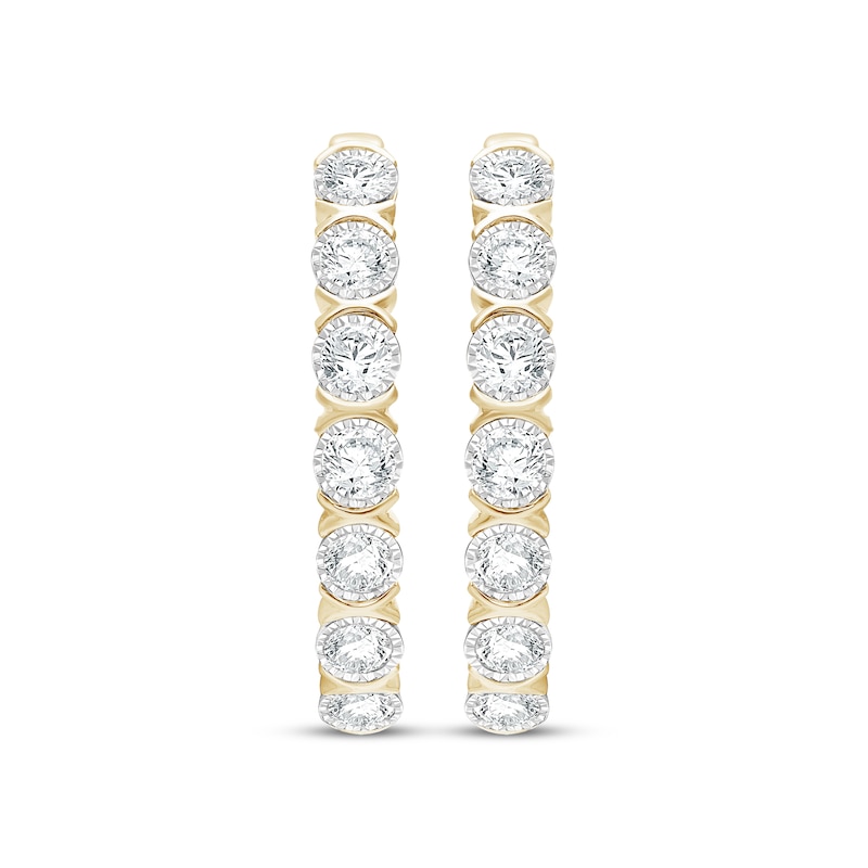 Main Image 2 of KAY Lab-Grown Diamonds Hoop Earrings 2 ct tw 10K Yellow Gold