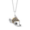 Thumbnail Image 1 of Disney Treasures Bambi Brown, Black & White Diamond Necklace 1/6 ct tw Sterling Silver & 10K Yellow Gold 19"