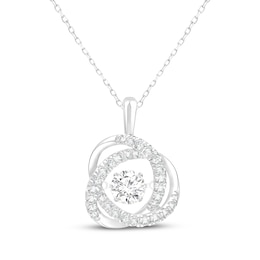 Unstoppable Love Lab-Grown Diamond Knot Necklace 2 ct tw 10K White Gold 18"