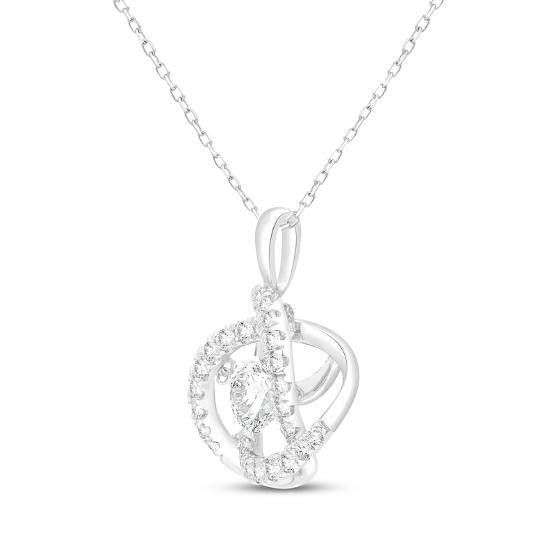 Main Image 2 of Unstoppable Love Lab-Grown Diamond Knot Necklace 2 ct tw 10K White Gold 18"