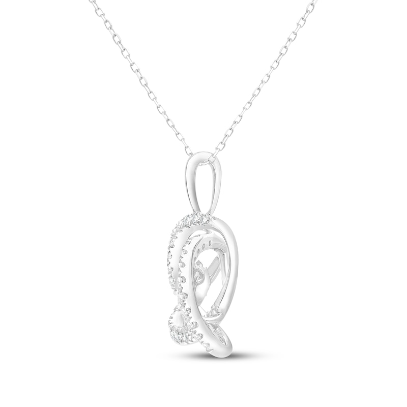 Main Image 3 of Unstoppable Love Lab-Grown Diamond Knot Necklace 2 ct tw 10K White Gold 18"