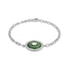 Thumbnail Image 2 of Jade & White Lab-Created Sapphire Bracelet Sterling Silver 7.25"
