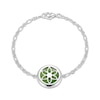 Thumbnail Image 3 of Jade & White Lab-Created Sapphire Bracelet Sterling Silver 7.25"
