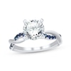 Thumbnail Image 1 of Adore Lab-Grown Diamonds Round-Cut Engagement Ring with Blue Lab-Created Sapphires 2 ct tw 14K White Gold