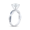 Thumbnail Image 2 of Adore Lab-Grown Diamonds Round-Cut Engagement Ring with Blue Lab-Created Sapphires 2 ct tw 14K White Gold