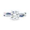Thumbnail Image 3 of Adore Lab-Grown Diamonds Round-Cut Engagement Ring with Blue Lab-Created Sapphires 2 ct tw 14K White Gold