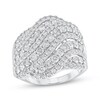 Thumbnail Image 1 of Diamond Multi-Row Wave Fashion Ring 2 ct tw 14K White Gold
