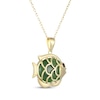 Thumbnail Image 2 of Nephrite Jade & Garnet Fish Necklace 18K Yellow Gold-Plated Sterling Silver 18"