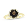 Thumbnail Image 1 of Smoky Quartz & White Lab-Created Sapphire Halo Ring 24K Yellow Gold Vermeil Sterling Silver