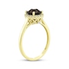 Thumbnail Image 2 of Smoky Quartz & White Lab-Created Sapphire Halo Ring 24K Yellow Gold Vermeil Sterling Silver