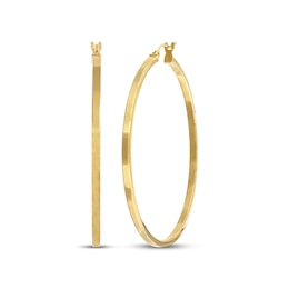 Tube Hoop Earrings 10K Yellow Gold 43mm