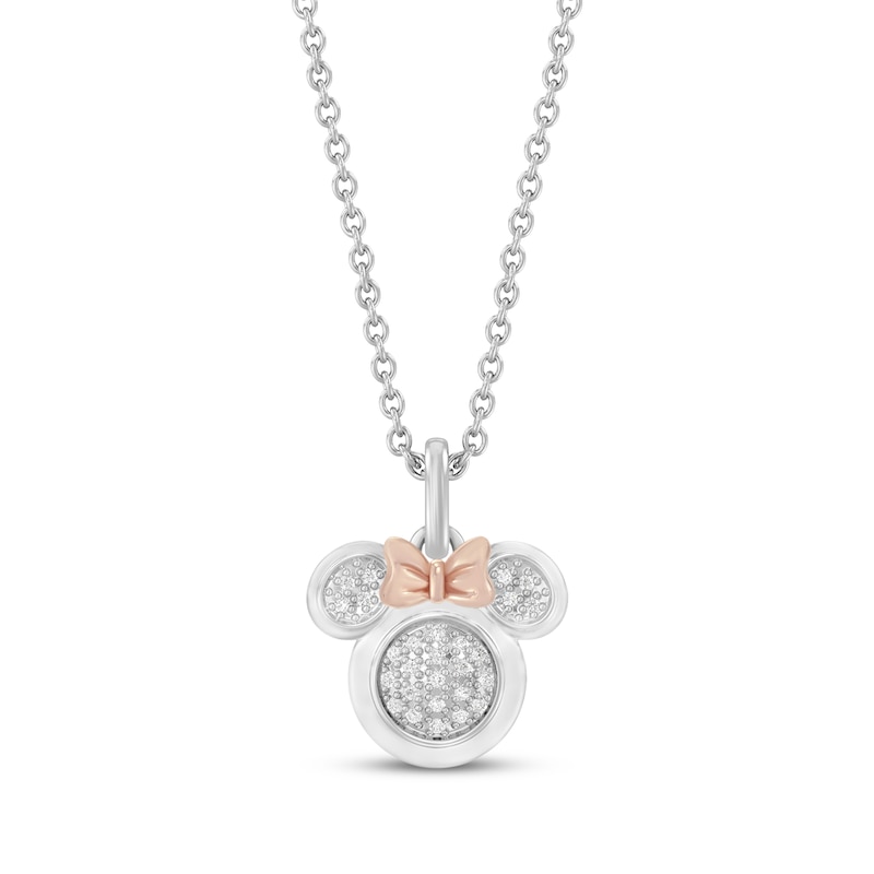 Main Image 1 of Disney Treasures Minnie Mouse Diamond Necklace 1/15 ct tw Sterling Silver 19"