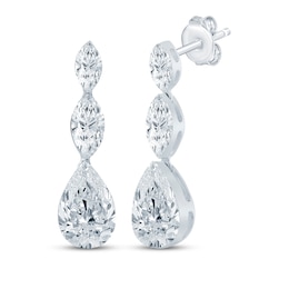 KAY Lab-Grown Diamonds Seamless Marquise-Cut & Pear-Shaped Drop Earrings 2 3/4 ct tw 14K White Gold