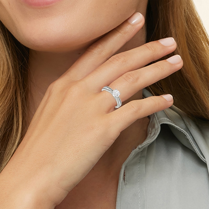 Main Image 4 of Adore Round-Cut Diamond Engagement Ring 1 ct tw 14K White Gold