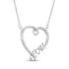 Thumbnail Image 2 of White Lab-Created Sapphire & Heart Message Necklace Sterling Silver 18"