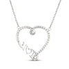 Thumbnail Image 3 of White Lab-Created Sapphire & Heart Message Necklace Sterling Silver 18"
