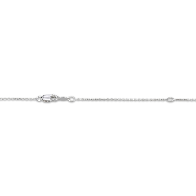 Main Image 4 of White Lab-Created Sapphire & Heart Message Necklace Sterling Silver 18"