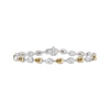 Thumbnail Image 1 of Pear-Shaped Citrine & White Lab-Created Sapphire Bracelet Sterling Silver 7.5"
