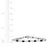 Thumbnail Image 3 of Oval-Cut Black Onyx & White Lab-Created Sapphire Bracelet Sterling Silver 7.5"