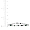Thumbnail Image 3 of Oval-Cut Lab-Created Emerald & White Lab-Created Sapphire Bracelet Sterling Silver 7.5"