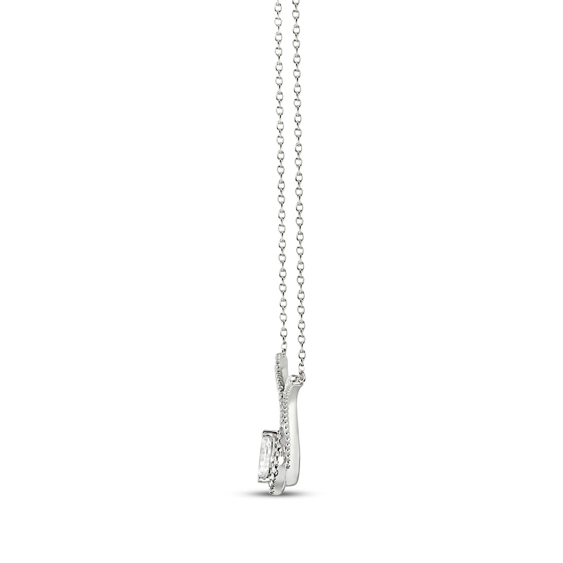 Main Image 3 of KAY Lab-Grown Diamonds Marquise-Cut Chevron Necklace 1/2 ct tw 14K White Gold 18"