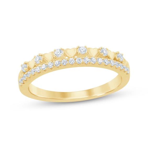 Adore Diamond Two-Row Anniversary Ring 1/4 ct tw 14K Yellow Gold