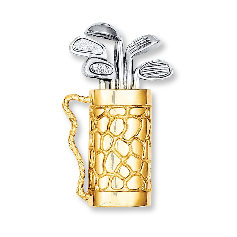 Golf Bag Charm 14K Two-Tone Gold
