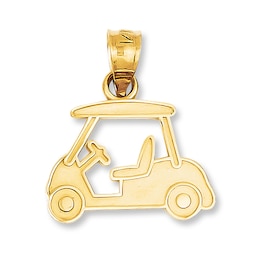 Golf Cart Charm 14K Yellow Gold