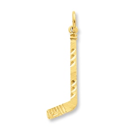 Hockey Stick Charm 14K Yellow Gold