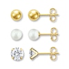 Cultured Pearls Cubic Zirconia 14K Gold Earring Set