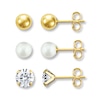 Cultured Pearls Cubic Zirconia 14K Gold Earring Set