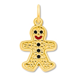 Gingerbread Man Charm 14K Yellow Gold