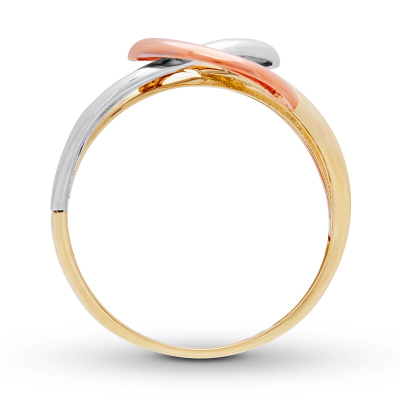 Loop Ring 10K Tri-Color Gold