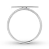 Textured Bar Ring 10K White Gold