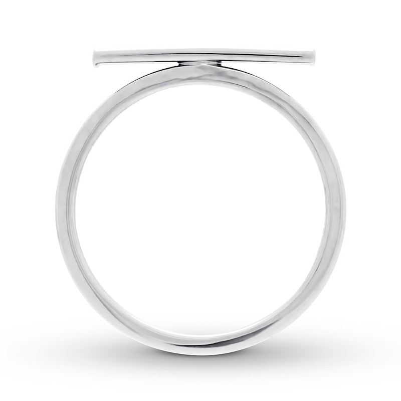 Textured Bar Ring 10K White Gold